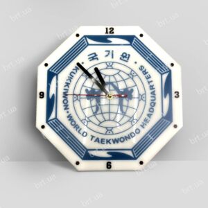 Годинник з молочного акрилу для секції тхеквондистів