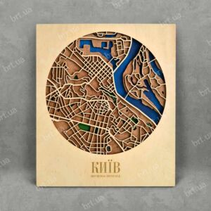 Картина з дерева - план вулиць Києва