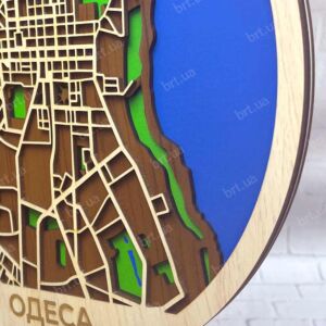 Фрагмент плана міста Одеса з дерева